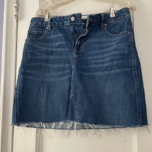 5 pocket Denim Frayed Mini Skirt
